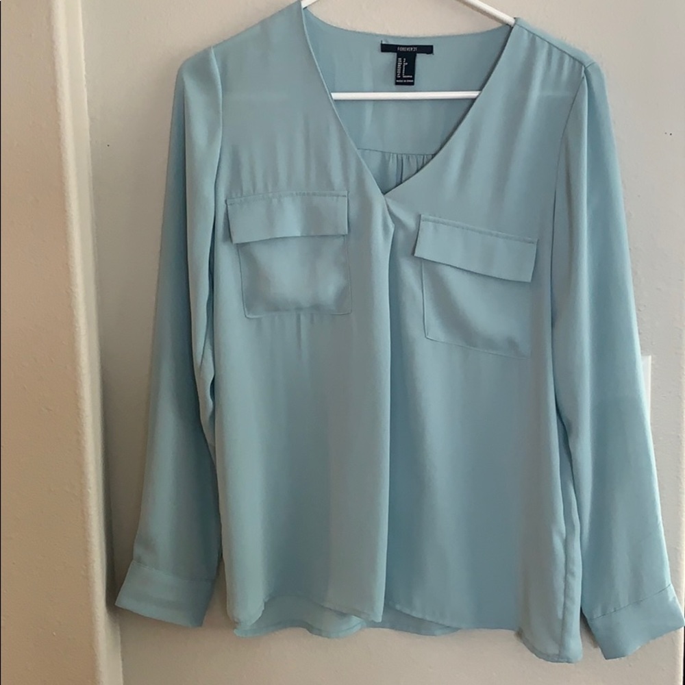 Forever 21 light blue shirt